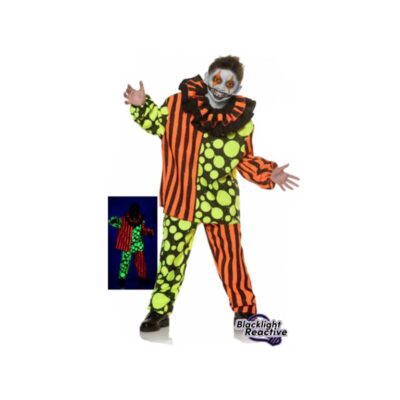 Neon Terror Clown Blacklight Reactive Child Size