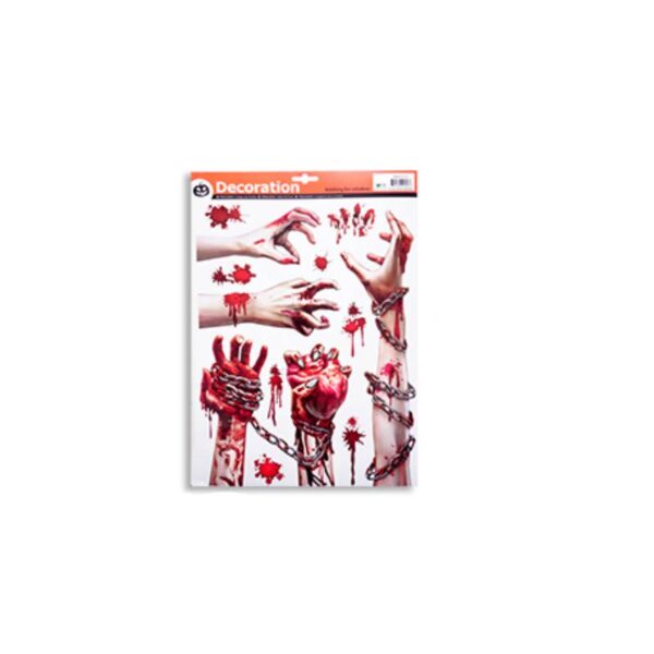 chains Bloody Zombie Window Cling Sheets