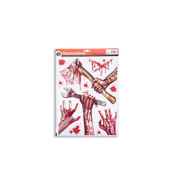 tools Bloody Zombie Window Cling Sheets