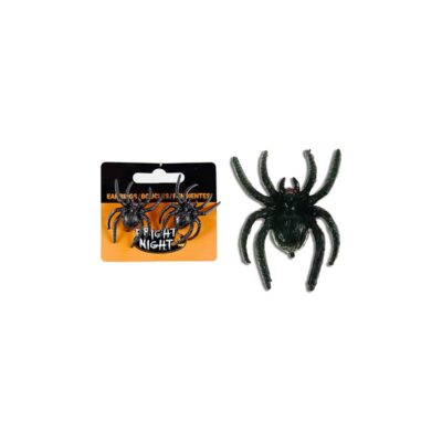 black spider earrings