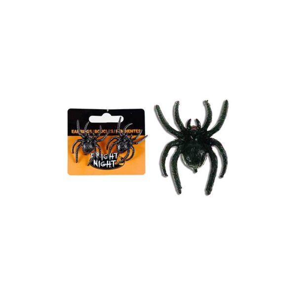 black spider earrings