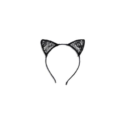 Black Lace Cat Ears Headband