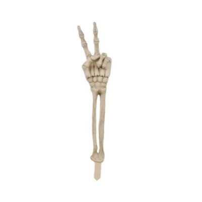 18.5" Plastic Skeleton Arm Peace Sign Lawn Stake