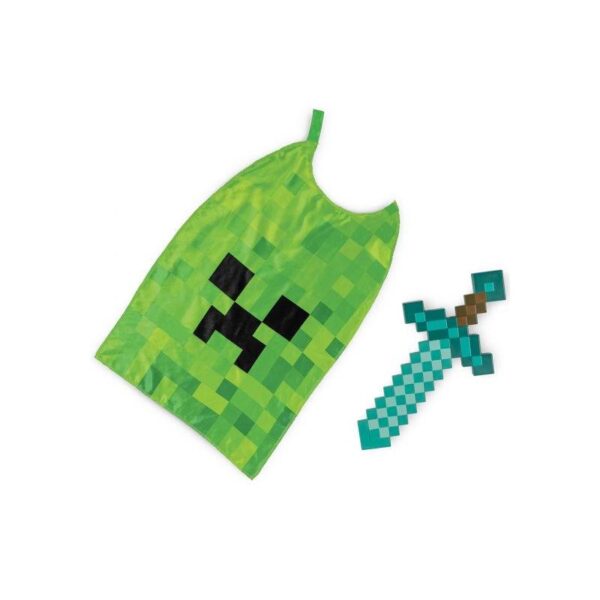 Plastic Minecraft Sword & Cape Set