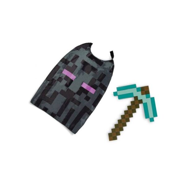 Plastic Minecraft Pickaxe & Cape Set