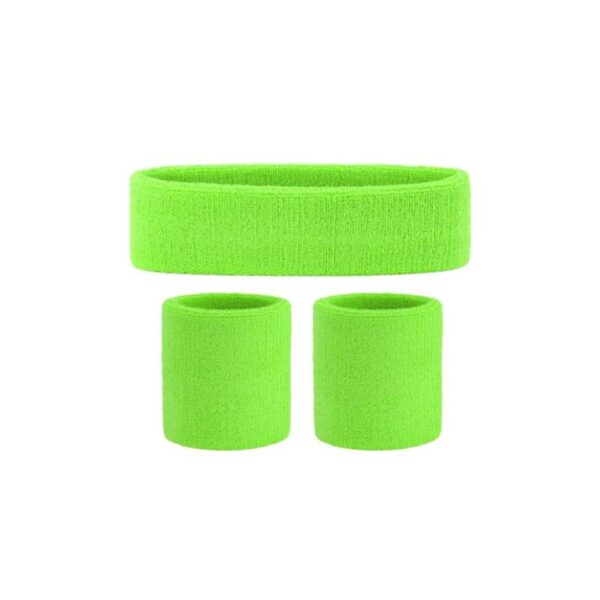 green 80s 3 Piece Sweatband Set