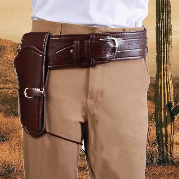 Imitation Leather Single Western Belt & Holster brown