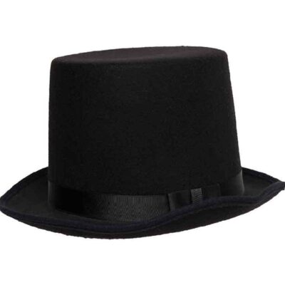 black soft felt top hat