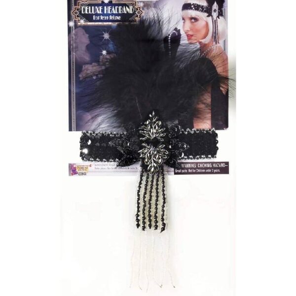 Deluxe Sequin Feathered Flapper Headband