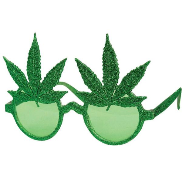 Glittered Marijuana Leaves Eyeglasses