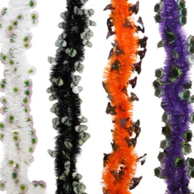 6.7' Halloween Tinsel Festooning Garland w Icons