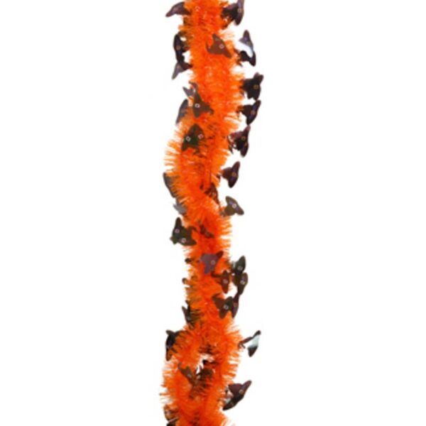 6.7' Halloween Tinsel Festooning Garland w Icons- bats