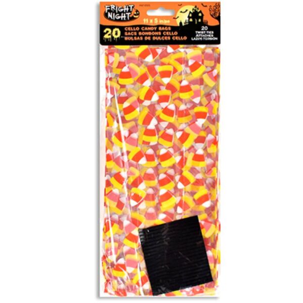 5" x 11" Printed Halloween Cello Bags- candy corn