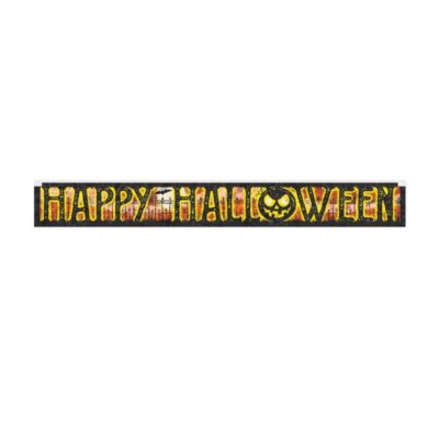 metallic happy halloween banner