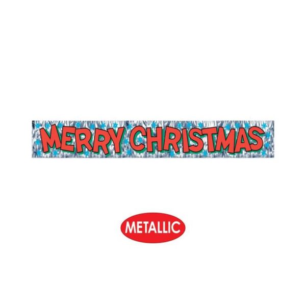 Metallic Merry Christmas Fringe Banner