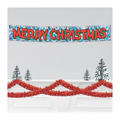 Metallic Merry Christmas Fringe Banner