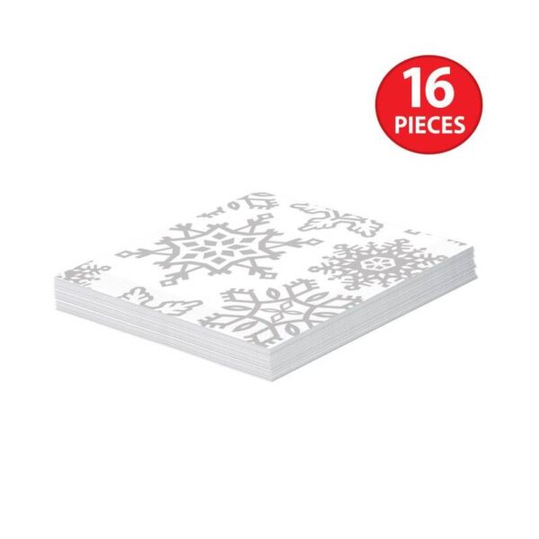 Silver Snowflake Luncheon Napkins