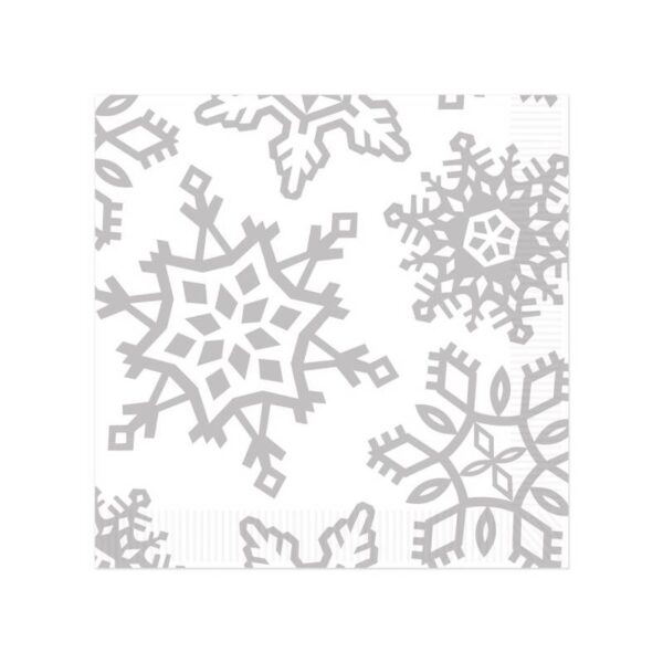 Silver Snowflake Luncheon Napkins