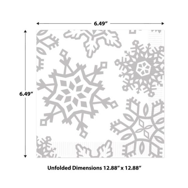 Silver Snowflake Luncheon Napkins