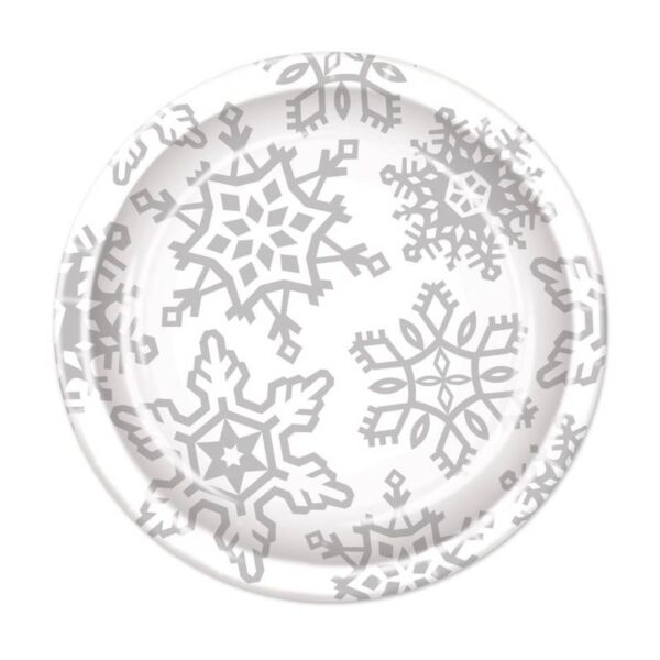 9" Silver Snowflake Plates