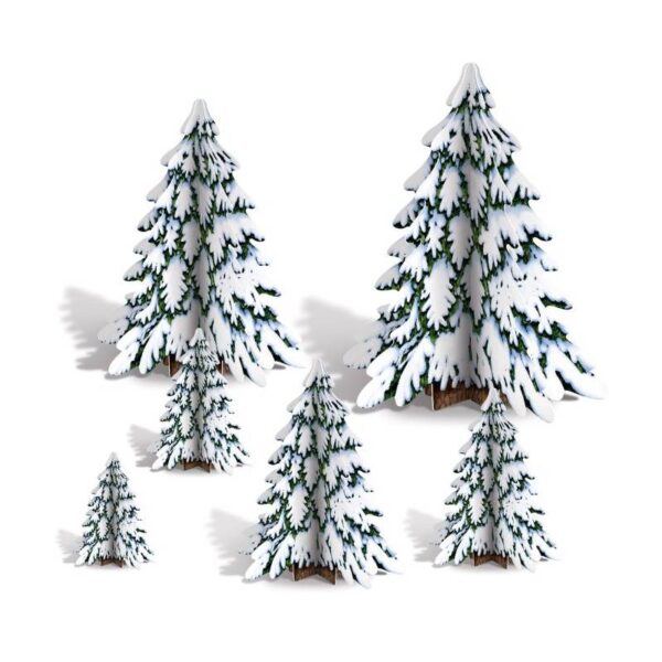 3-D Winter Pine Tree Centerpieces