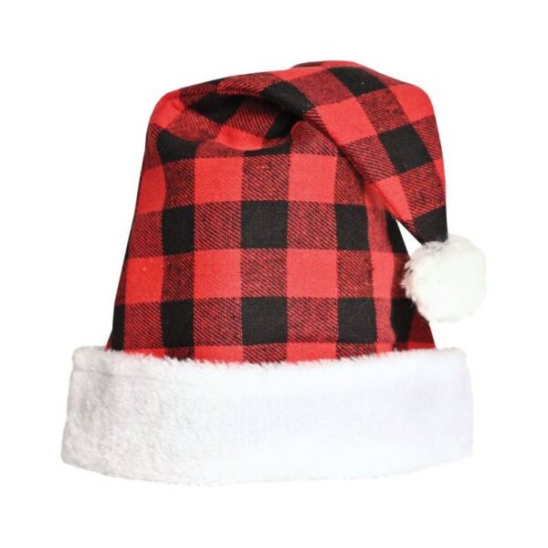 Plaid Adult Santa Hat