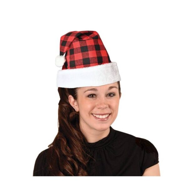 Plaid Adult Santa Hat