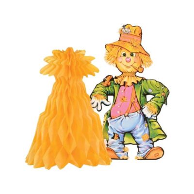 Scarecrow w Tissue Corn Shock Centerpiece