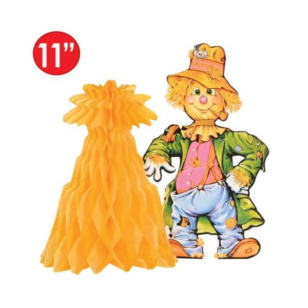 Scarecrow w Tissue Corn Shock Centerpiece