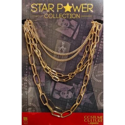 Gold Metal Unisex Multi Loop Chain Necklace