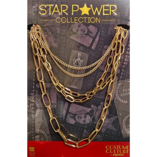 Gold Metal Unisex Multi Loop Chain Necklace