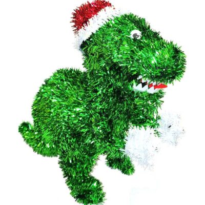 Christmas Tinsel Green Dinosaur