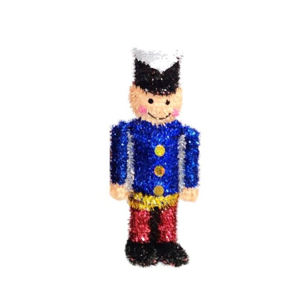 blue Tinsel Standing Toy Soldier