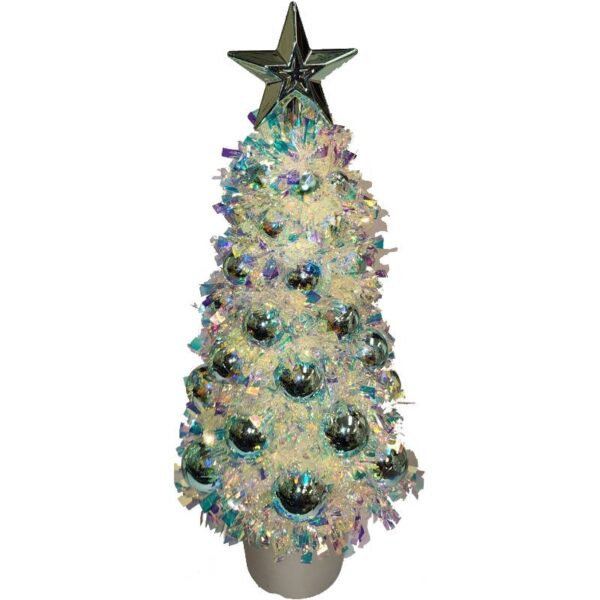 pastel green Iridescent Tinsel Ornament Tree