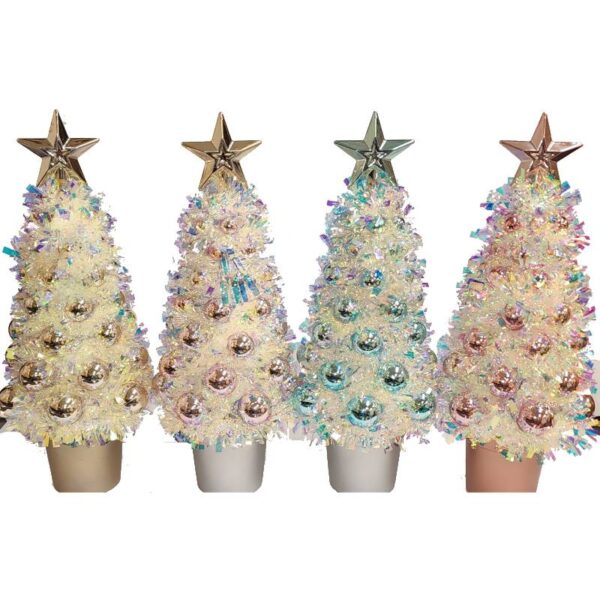 pastel Iridescent Tinsel Ornament Tree