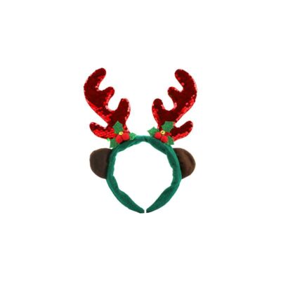 Trimmed Sequin Christmas Reindeer Headband