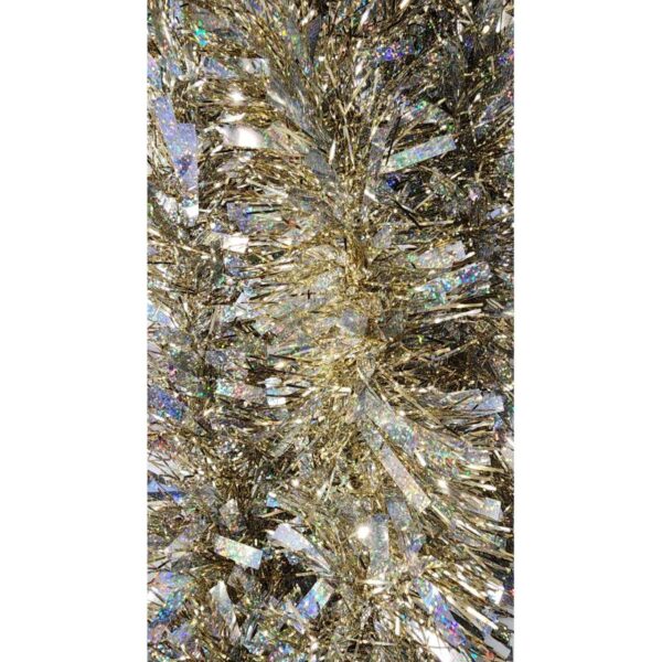 gold 5" by 9' Holographic Festooning Tinsel Garland