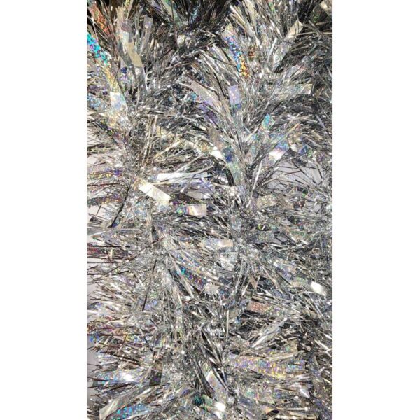 silver 5" by 9' Holographic Festooning Tinsel Garland