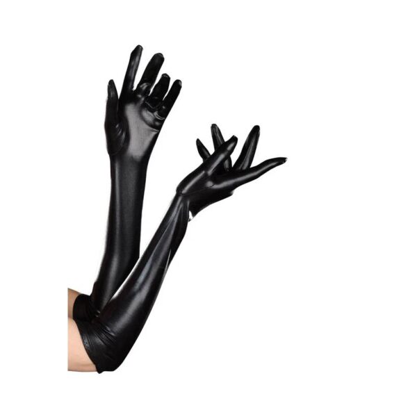 Shiny Stretch Knit Dominique Gloves