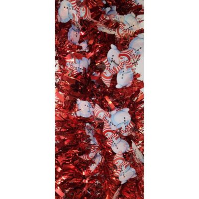 9' Vinyl Holiday Tinsel Garland w Snowmen