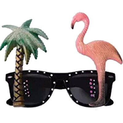 Glittered Flamingo & Palm Tree Sunglasses