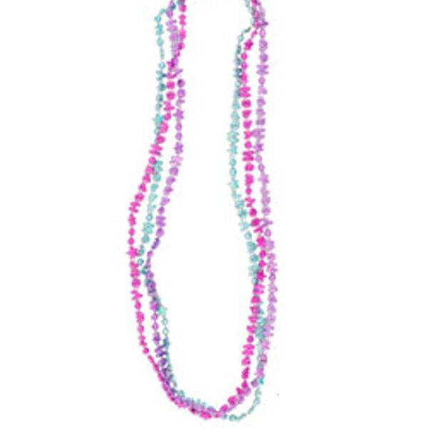 pink purple blue Happy New Year Metallic Beaded Necklaces