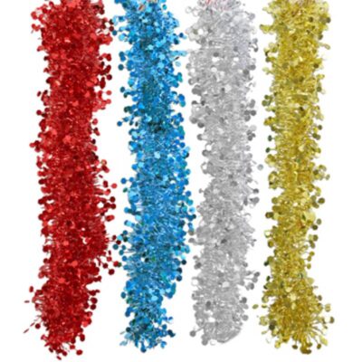 9' Hexagon Cut Tinsel Garland