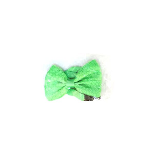 green Neon Fabric Sequin Bowtie