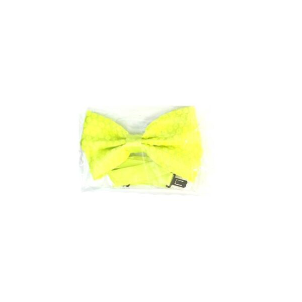 yellow Neon Fabric Sequin Bowtie