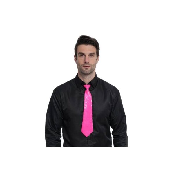 Neon Fabric Sequin Long Tie