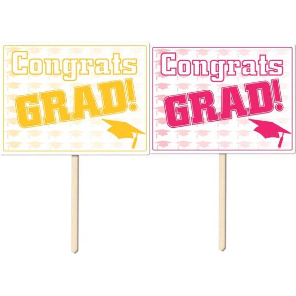 plastic congrats grad yard sign