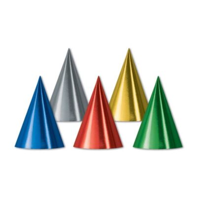 Metallic Foil Cone Hats